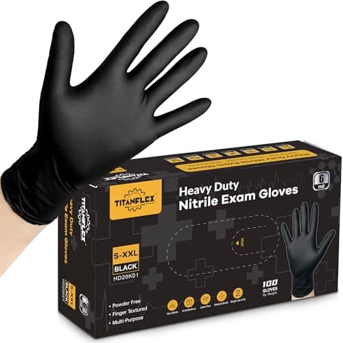 TitanFlex Black Nitrile Gloves, 6-mil (100 ct)