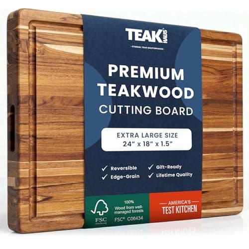 Teakhaus Carving Board with Juice Groove, XL 24" x 18"